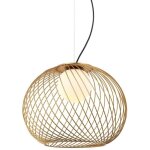 Italux - clarisa - suspension moderne dor�e � 1 lumi�re avec abat - jour blanc, e27