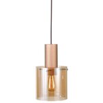 Italux - javier - suspension moderne en bronze antique, noir 1 lumi�re avec abat - jour en verre, e27 ...