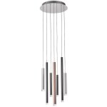 Italux - reyna - luminaire suspendu moderne  led chrome, blanc chaud 3000k 2553lm dimmable