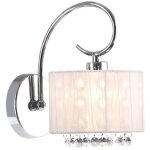 Italux - span - applique murale chrome 1 lumi�re avec abat - jour en cristal, e14
