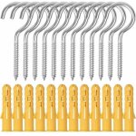 Jalleria - 12pcs grand crochet � oeil visser, m6 x 90mm crochets piton � visser en acier inoxydable, ...