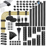 Jalleria - 188 kits de gestion des c�bles, 6 manchons de gaine de c�ble 50 serre - c�bles adh�sifs 100 ...