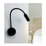 Amirror smart ug - liseuse de chevet led 3w liseuse led cygne flexible (noir) applique murale liseuse ...