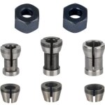 Jalleria - mandrin de fraiseuse - lot de 8, collet mandrin affleureuse (6 mm, 6. 35 mm, 8 mm), pince ...