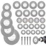 Jalleria - mini disques � tron�onner diamant�s 32 pi�ces avec 4 mandrins, mini disques � tron�onner pour ...