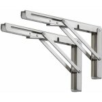 Jalleria - querre pliante 300mm, lot de 2 pcs support d'�tag�re pliants en acier inoxydable, support ...
