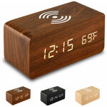 Jalleria - reveil numerique avec chargeur sans fil led reveil de bureau affichage de la temperature, ...