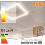 Panneau led faux plafond 48w ? 60x60cm ? tri tone 3000k / 4200k / 6000k ? 4800 lumens ? ip20 ? aluminium ...