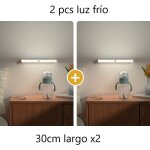 Lampe de garde - robe 30cm froid 6000k avec capteur de mouvement rechargeable usb pack x2 lampes led ...