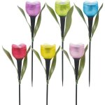Jardin de lumi�re solaire, 6pcs lampe solaire fleurs de tulipe lumi�res de jardin de lumi�re solaire ...