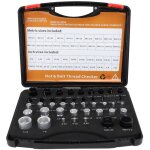 Jauge de filetage pour �crous et boulons, 44 pi�ces en aluminium haute pr�cision avec bo�te de rangement, ...