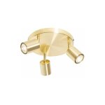 Java - spot plafond, plafonnier - 3 lumi�re - � 25 cm - dor� / laiton - moderne - �clairage int�rieur ...