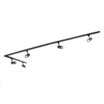 Jeana - systme de rail spot luminaire plafond, plafonnier compatible pour led - 5 lumire - l 2860 mm ...