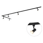 Jeany - systme de rail spot luminaire plafond, plafonnier compatible pour led - 5 lumire - l 3000 mm ...
