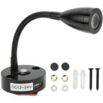 Jeffergarden lampe de lecture rv � col flexible, 3 couleurs, 12 - 24v, 3w, rechargeable par usb, universelle, ...