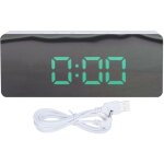 Jeffergarden led miroir r�veil horloge num�rique avec mode snooze pour chambre salon maison bureau d�cor ...