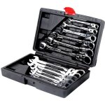 Coffret de 12 pcs cl� � cliquet m�trique 8 - 19mm dent cl� mixt plate � cliquet m�trique