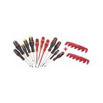 Jeu de 12 tournevis facom type fendu, ph et pz avec support anj12r1pb