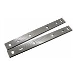 Jeu de 2 fers en acier rapide hss pour raboteuse - d�gauchisseuse 1250w ? fers simples tranchants, rectifi�s ...
