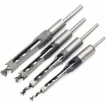 Jeu de 4 b�danes forets � trou carr�, b�danes creux en acier outils de menuiserie set (1 / 4 - 1 / 2 ...