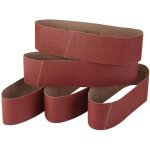 Jeu de 5 bandes abrasives en corindon fin 100 x 915 cm granulom�trie 60 / 80 / 120 / 240 / 320