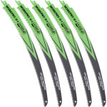 Jeu de 5 lames de scie sabre de 380 mm, lames de scie sabre � dents japonaises, avec bordure arqu�e et ...