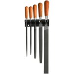 Jeu de 5 limes � manche bois + support facom stg