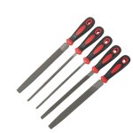 Jeu de 5 r�pes 310mm, lime plate / ronde / demi - ronde / triangulaire pour bois, m�tal, cuir, plastique ...