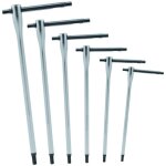 Jeu de 9 cl�s torx en t, pi�ces longues, tige coulissante m�le t8 - t40