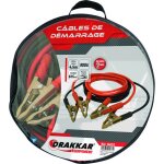 Jeu de cables de démarrage cuivre souple pinces laiton 800 ampères drakkar - s04133 Jeu de cables de démarrage cuivre souple pinces laiton 800 ampères drakkar - s04133