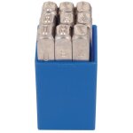 Jeu de chiffres � frapper 330 9 pi�ces chiffres 0 - 9 h. police d'�criture 10 mm ds bo�te pl.