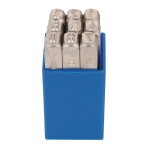 Jeu de chiffres � frapper 330 9 pi�ces chiffres 0 - 9 h. police d'�criture 6 mm ds bo�te pl.