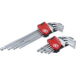Bgs technic - jeu de cls coudes longues profil t (pour torx) t10 - t50 six pans femelle 1, 5 - 10mm ...