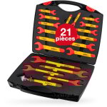 Wiha - jeu de cl�s � fourche simple isol�es 6 - 32 mm 21 pcs y compris un coffret (43022)