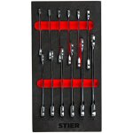 Jeu de cl�s mixtes � cliquet stier ouverture 8 - 19 mm, en acier chrome vanadium, 12 pi�ces, plateau ...