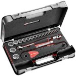 Jeu de cls rallonge 1 / 2', douilles 6 pans et cliquet facom