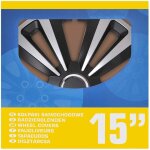 Jeu d'enjoliveurs terra argent / noir 15 pouces 4 pi�ces dans une bo�te de pr�sentation