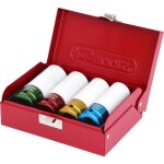 Jeux de douilles � chocs 6 pans pour jantes aluminium 4 pcs : 17, 19, 21, 22 mm