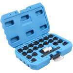 Jeu de douilles de cl� antivol de roue de voiture, kit de retrait de cl� de verrouillage de roue 22pcs, ...