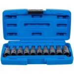 Jeu de douilles � embouts � choc 12, 5 mm (1 / 2') profil t (pour torx) t20 - t70 10 pi�ces