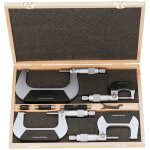 Jeu de microm�tres, plage de mesure : 0 - 100 mm, contenu 0 - 25 25 - 50 50 - 75 75 - 100 mm