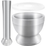 Jeu de mortier en acier inoxydable avec base antid�rapante, mortier pilon cuisine, solide mortier pilon ...