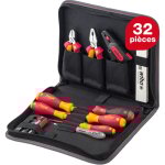 Jeu d'outils �lectricien 32 pi�ces avec sacoche � outils i assortiment de base compact dans trousse � ...