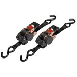 Toolland jeu de sangles d'arrimage, en 2 parties, lot de 2, avec tendeur  cliquet et crochets en s, ...