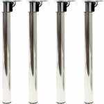 Jn. songs - lot de 4 pieds de table en acier inoxydable hauteur r�glable support de 72, 5 � 120cm