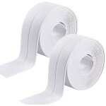 Joint silicone blanc salle de bain, 2 pcs bande etancheite autocollante scellant etanche � la moisissure ...