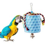 Jouet � m�cher extra large pour oiseaux, pierre � bec en calcium avec clochette, accessoire de cage, ...