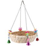 Jouet de perroquet d'oiseau, nid d'oiseau de perroquet, balan�oire de lit de nid de paille tiss�e � la ...