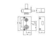 Jpm - monopoint en applique vega � mentonnet cylindre de 45mm gauche 121600 01 2a