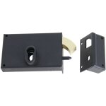 Jpm - serrure monopoint en applique � crochet profil� europ�en horizontale droite finition epoxy noir ...